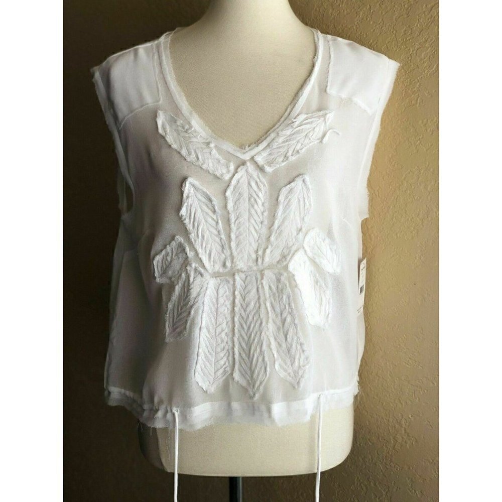 Free People Womens White pennies Sheer Storyteller - Picture 7 of 12